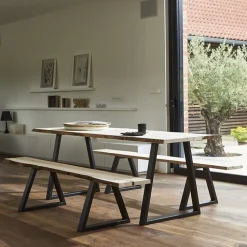 Pied de table en triangle Mottez en acier noir H. 71 cm