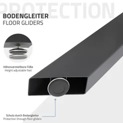 Pied de table ML-Design forme spider 78x71x120 cm anthracite acier revêtu poudre design industriel