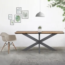 Pied de table ML-Design forme spider 78x71x120 cm anthracite acier revêtu poudre design industriel