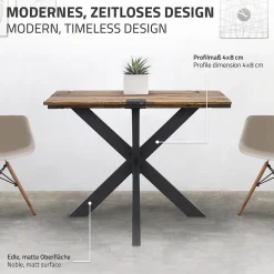 Pied de table ML-Design forme spider 85x71x85 cm noir acier revêtu par poudre design industriel