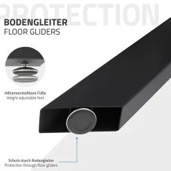 Pied de table ML-Design forme spider 78x71x120 cm noir acier revêtu par poudre design industriel