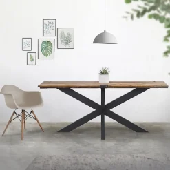 Pied de table ML-Design forme spider 78x71x120 cm noir acier revêtu par poudre design industriel