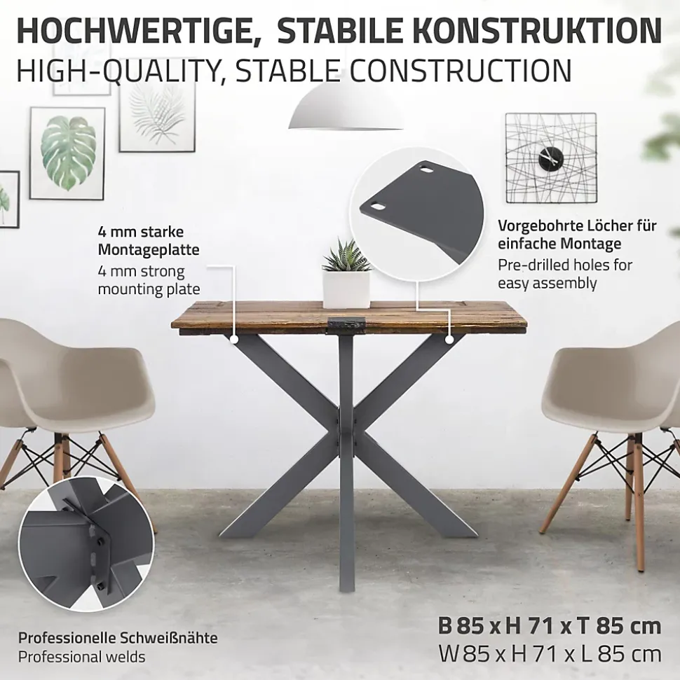 Pied de table ML-Design forme spider 85x71x85cm anthracite acier revêtu par poudre design industriel