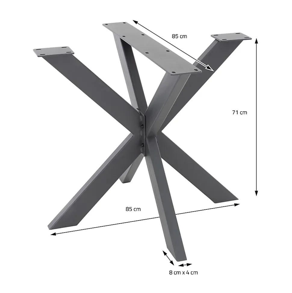 Pied de table ML-Design forme spider 85x71x85cm anthracite acier revêtu par poudre design industriel