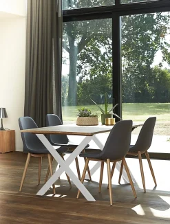 Pied de table modèle X Mottez H. 71 cm métal blanc