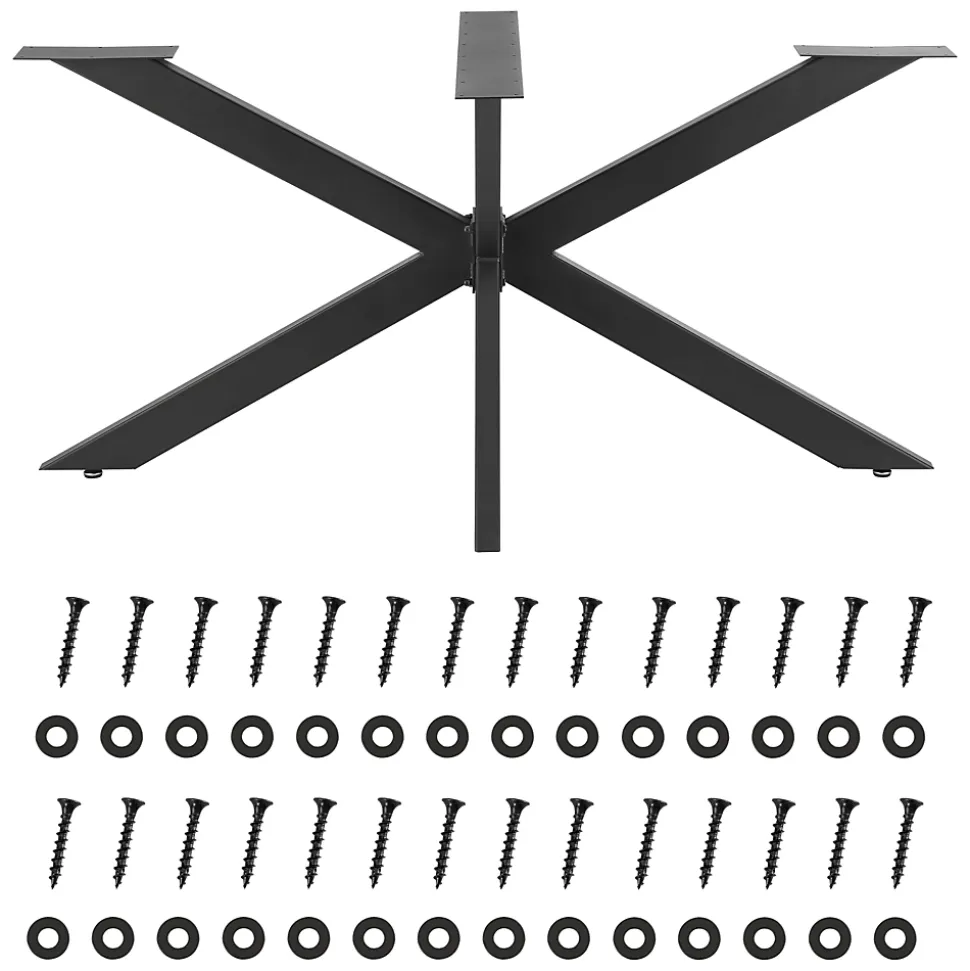 Pied de table Oberau acier fer 120 x 68 x 71 cm noir mat en.casa