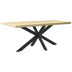 Pied de Table Oberau DIY avec Embouts de Protection 150 x 78 x 71 cm Noir Mat en.casa