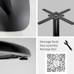 Pied de table pour mange-debout h110cm modèle Round noir - Restootab