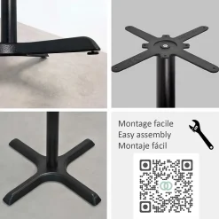 Pied de table pour mange-debout h110cm modèle Dina noir - Restootab