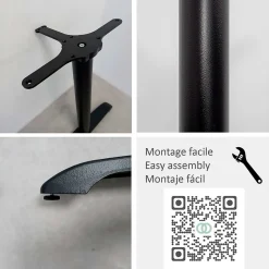 Pied de table pour table rectangulaire, modèle Bazila noir - Restootab