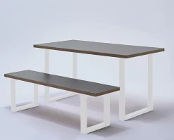 Pied de table rectangle Mottez H. 71 cm métal blanc