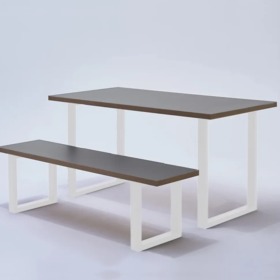 Pied de table rectangulaire Mottez en acier blanc H. 71 cm