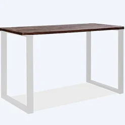Pied de table rectangulaire Mottez en acier blanc H. 110 cm