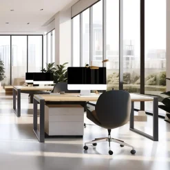 Pied de table rectangulaire Mottez en acier noir H. 71,8 cm