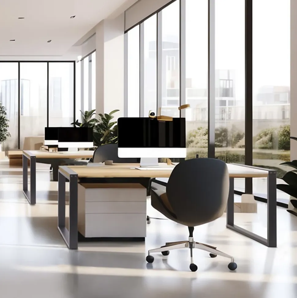 Pied de table rectangulaire Mottez en acier noir H. 71,8 cm