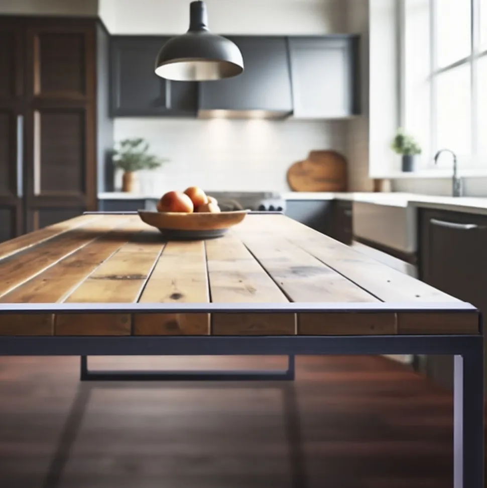 Pied de table rectangulaire Mottez en acier noir H. 71,8 cm