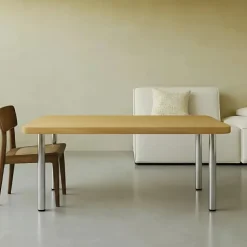 Pied de table réglable métal Rond Chromé H 70.5 x l 6 cm