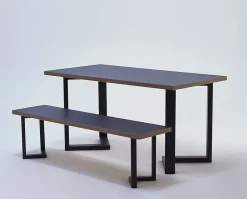 Pied de table triangle Mottez en acier noir H. 71 cm