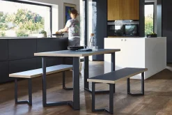 Pied de table triangle Mottez en acier noir H. 71 cm