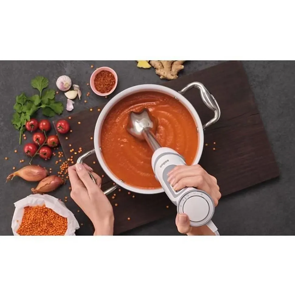 Pied mixeur - BRAUN - MultiQuick 5 Vario MQ5245WH - Moteur 1000 W - 21 vitesses - Easy Click System Plus