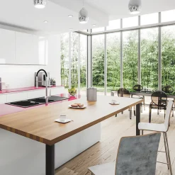 Pied plan de travail réglable Rond en acier Noir mat H 87 x l 6 cm