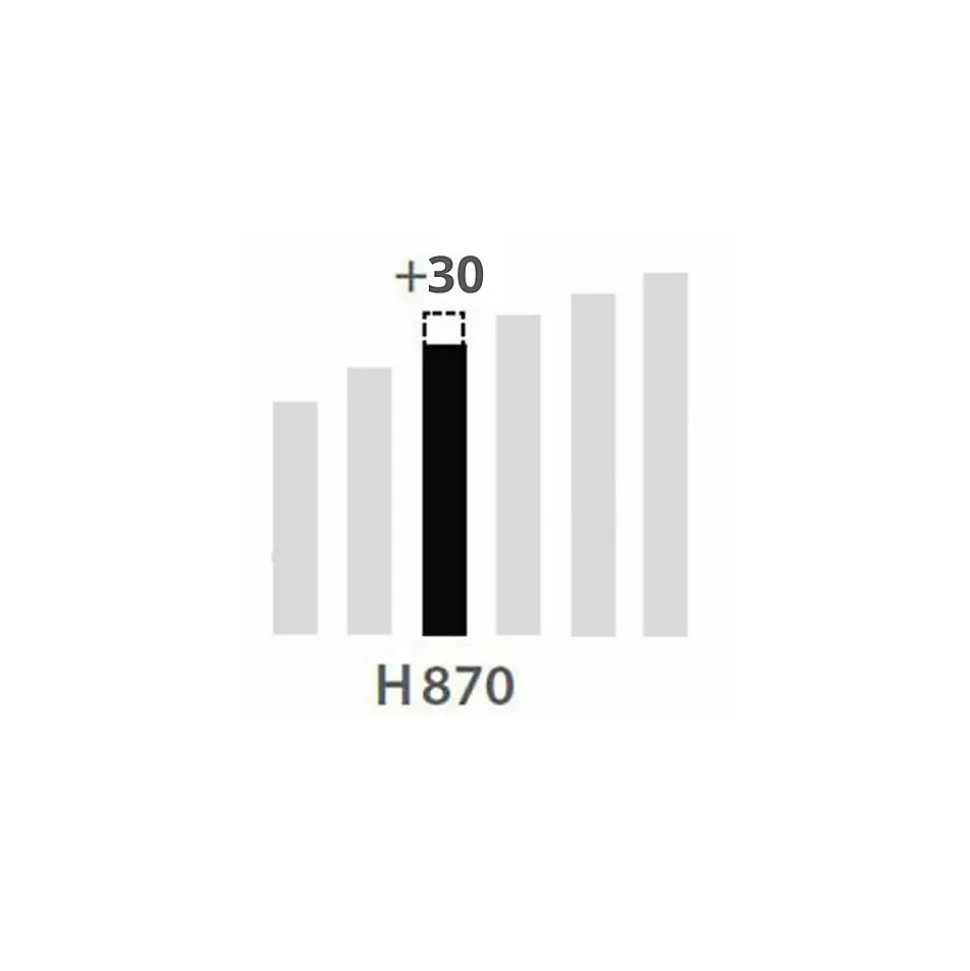 Pied plan de travail réglable Rond Chromé H 87 x l 6 cm