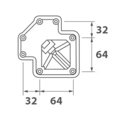 Pied plan de travail réglable Carré brossé aspect Inox H 87 x l 6 cm