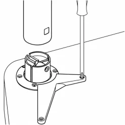 Pied plan de travail réglable Rond Chromé H 87 x l 8 cm