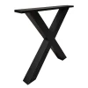 Pieds en métal en forme de X, 84x71 cm, Support, Tréteau, Pour Plateaux de Table, Noir