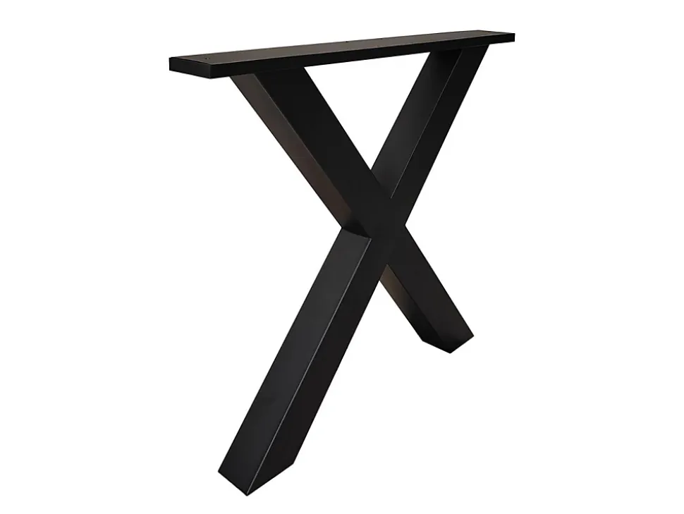Pieds en métal en forme de X, 84x71 cm, Support, Tréteau, Pour Plateaux de Table, Noir