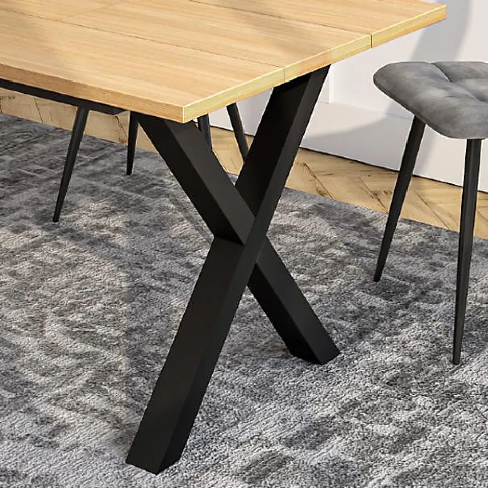 Pieds en métal en forme de X, 84x71 cm, Support, Tréteau, Pour Plateaux de Table, Noir