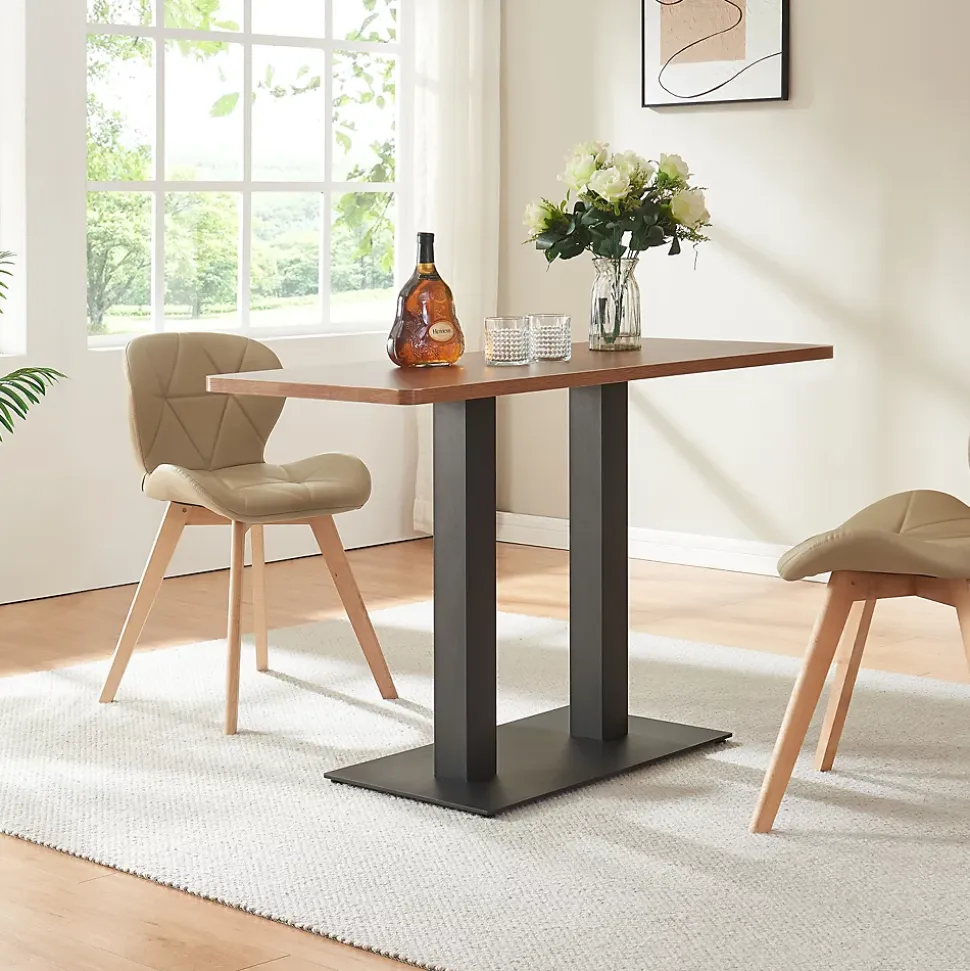 Piétement de table Vadejord acier laqué 70 x 40 x 73 cm noir en.casa