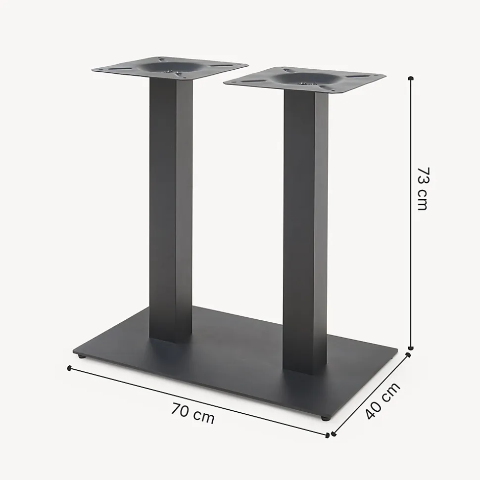 Piétement de table Vadejord acier laqué 70 x 40 x 73 cm noir en.casa