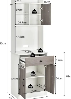Placard de Rangement avec Stockage a Plusieurs Niveaux avec Trous de Cable Armoire de Rangement avec Etagere Reglable
