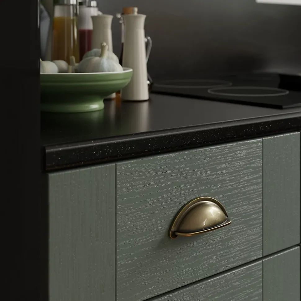 Plan de travail aggloméré aspect pierre foncée GoodHome OPP L.180 x l.62 x Ép.2,8 cm