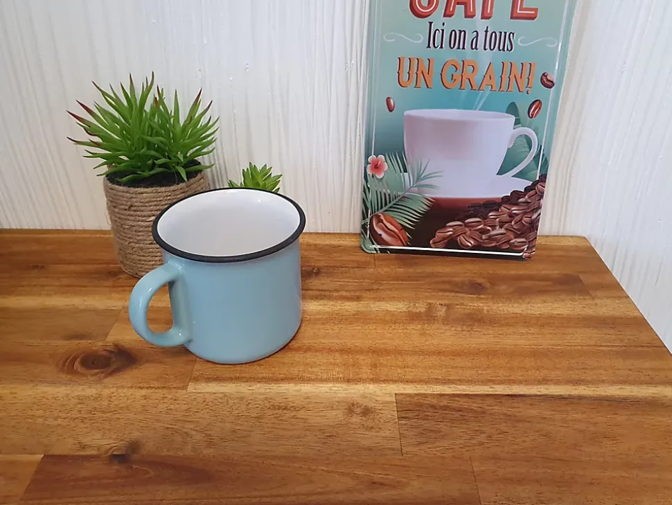 Plan de travail bois d'acacia huilé L.250 x l.65 x Ép.3,6 cm