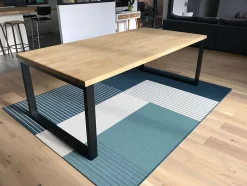 Plan de travail bois massif Chêne lamellé abouté L.200 X P.65 cm, Ep.36 mm