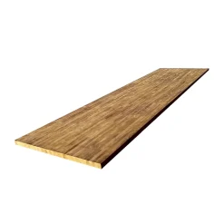Plan de travail bois massif Teck lamellé abouté L.250 x P.65 cm, Ep.26 mm