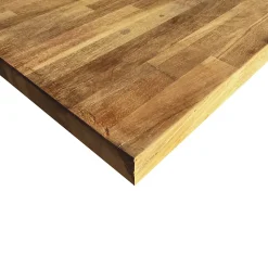 Plan de travail bois massif Teck lamellé abouté L.250 x P.65 cm, Ep.26 mm