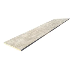 Plan de travail bois massif Hévéa lamellé abouté L.250 x P.65 cm, Ep.26 mm