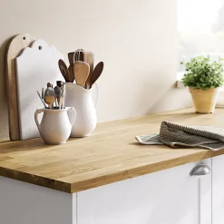 Plan de travail chêne massif GoodHome Kava L.300 x l.62 x Ép.2,6 cm