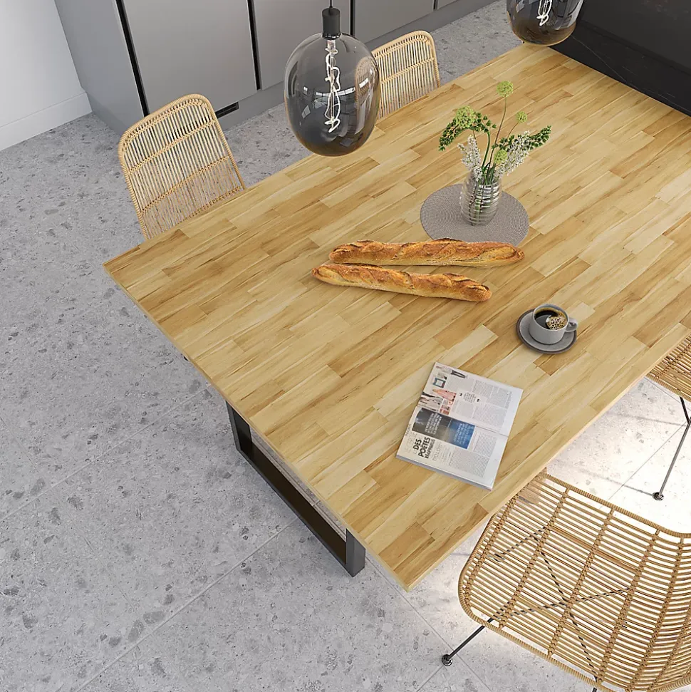 Plan de travail chêne massif GoodHome Kava L.300 x l.62 x Ép.2,6 cm