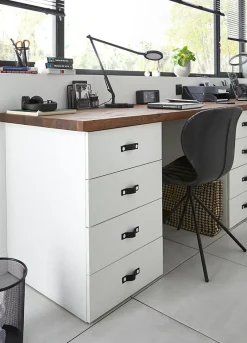 Plan de travail chêne massif foncé GoodHome Hinita L.300 x l.62 x Ép.4 cm