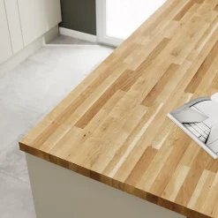 Plan de travail chêne massif L.300 x l.62 x ép.4 cm GoodHome Hinita
