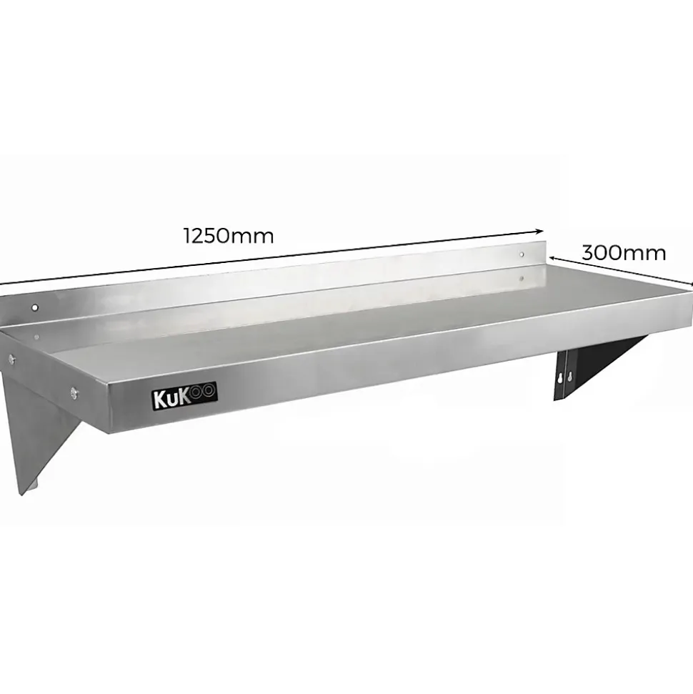 Plan de Travail 180cm, Evier en acier - Egouttoir à gauche et Etagère Murale