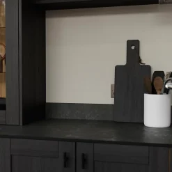 Plan de travail compact 1 face aspect céramique / 1 face aspect minéral GoodHome Nepeta L.300 x l.62 x Ép.1,2 cm