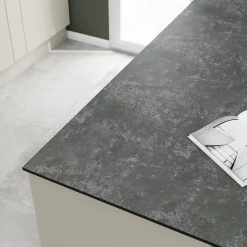 Plan de travail compact 1 face aspect céramique / 1 face aspect minéral GoodHome Nepeta L.300 x l.62 x Ép.1,2 cm