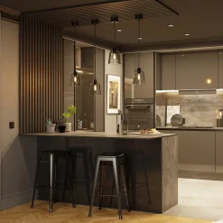 Plan de travail compact aspect marbre gris GoodHome Nepeta L.300 x l.62 x Ép.1,2 cm