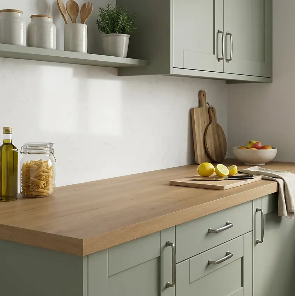 Plan de travail en stratifié effet bois L.300 x P.62 x ép.3,8 cm, GoodHome Berberis