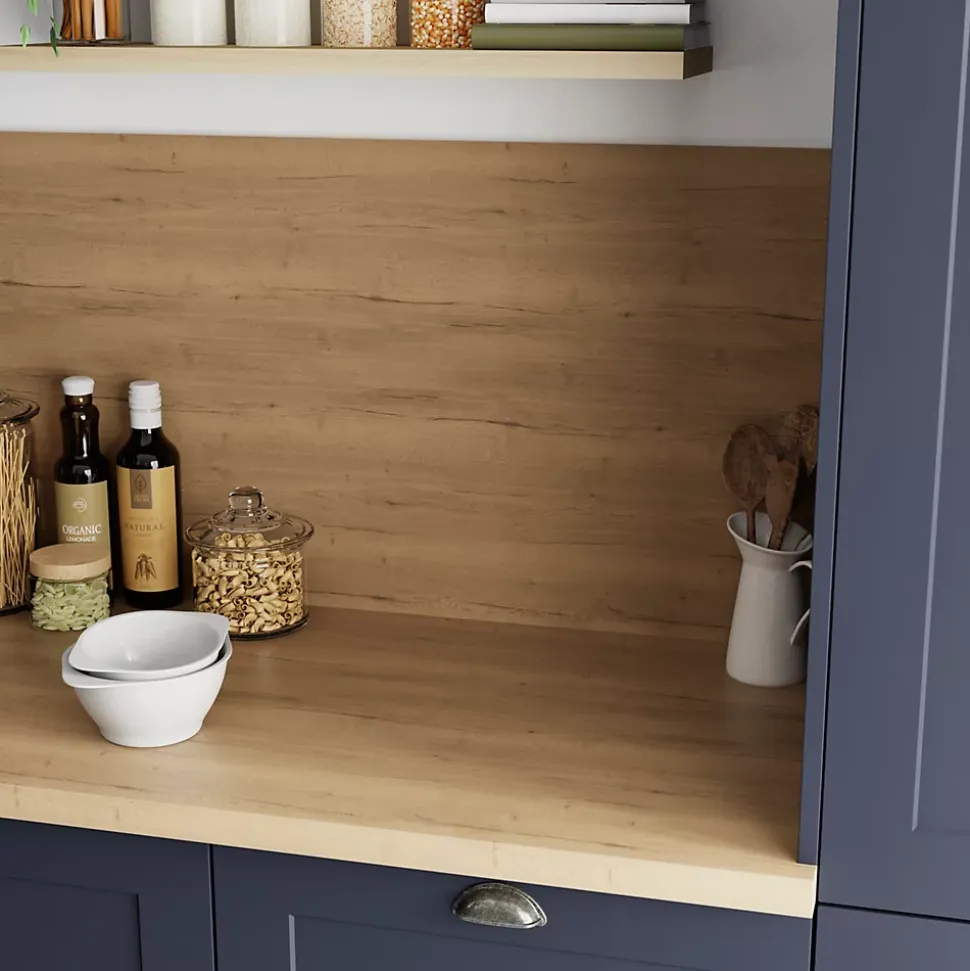 Plan de travail en stratifié effet bois L.300 x P.62 x ép.3,8 cm, GoodHome Berberis